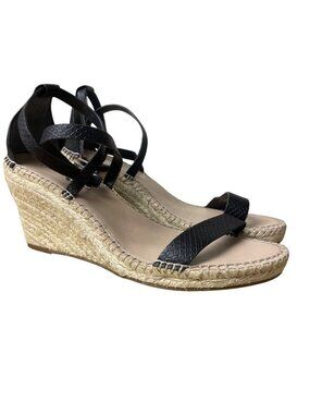 Charles David Nola Platform Jute Woven Espadrilles Ankle Strap Sz 10